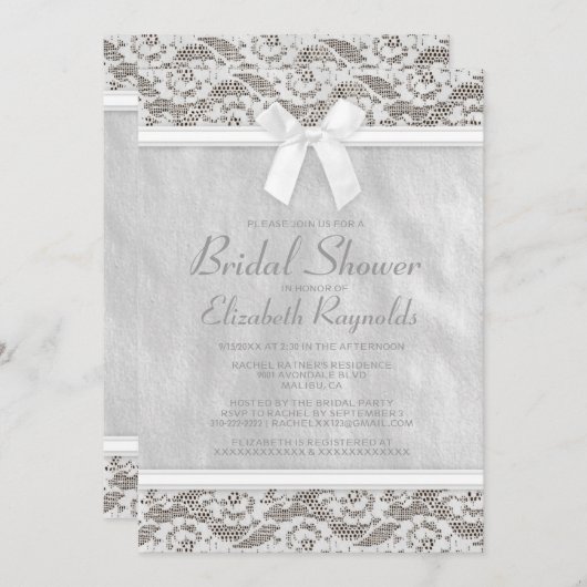 Invitation White Country Lace (Devant / Derrière)