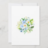 Invitation White Daisy Blue Floral Devinez Combien De Baisers (Dos)