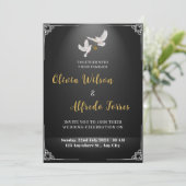 Invitation White Doves avec le mariage de bague mariage (Debout devant)