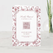 Invitation White Dusty Rose Chinoiserie Crest QR Code Wedding (Dos)