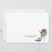 Invitation White Elegant Floral Chaussure Bridal Shower Invit (Dos)