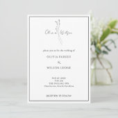 Invitation White Elegant Minimalist Botanical Wedding (Debout devant)