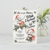 Invitation White Elephant Christmas Cadeau Exchange enfants (Debout devant)