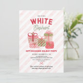 Invitation White Elephant Holiday Gift Exchange Party (Debout devant)