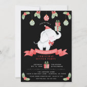 Invitation White Elephant Noël Diner Échange de cadeaux (Devant)