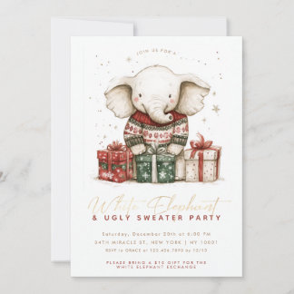 Invitation White Elephant Ugly Sweat Party