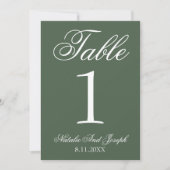 Invitation White Emerald Green Old Money Wedding Table Number (Devant)