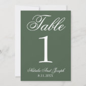 Invitation White Emerald Green Old Money Wedding Table Number (Dos)