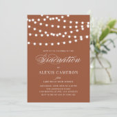 Invitation White Fairy Lights Terracotta Graduation Party (Debout devant)