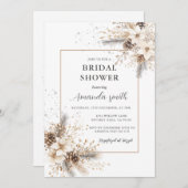 Invitation White Floral Christmas Bridal Shower (Devant / Derrière)
