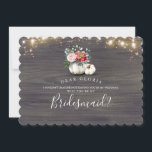 Invitation White Floral Citrouille Rustic Bridesmaid Proposit<br><div class="desc">Vase floral blanc citrouille "Serez-vous ma servante d'honneur ?" / bonne carte d'honneur</div>