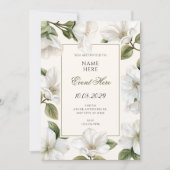 Invitation White Floral elegant  (Devant)