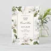 Invitation White Floral elegant  (Debout devant)