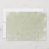 Invitation White Floral Sage Green Feuilles de la fête de gra (Dos)