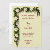 Invitation White Floral Vine Border Wedding (Devant / Derrière)