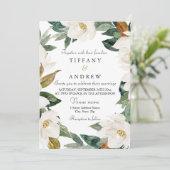 Invitation White Floral Wreath Élégant printemps floral maria (Debout devant)