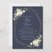 Invitation White Flowers, Cream Flowers, Boho, Baby Shower (Devant)