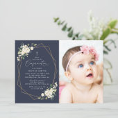 Invitation White Flowers, Cream Flowers, Boho, Confirmation (Debout devant)