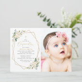 Invitation White Flowers, Cream Flowers, Boho, Confirmation (Debout devant)