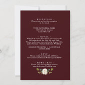 Invitation White Flowers Deep Burgundy All In One Wedding   (Dos)