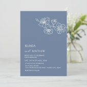 Invitation  White Flowers Dusty Blue Casual Wedding (Debout devant)