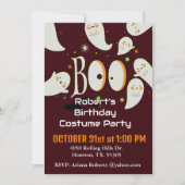 Invitation White Friendly Fantômes Anniversaire fête d'Hallow (Devant)