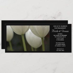 Invitation White Garden Tulips Spring Engagement Party