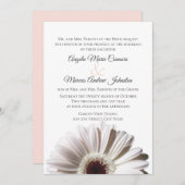 Invitation White Gerbera Mariage Daisy (Devant / Derrière)