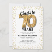 Invitation White Gold 70th Birthday Party (Devant)