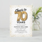 Invitation White Gold 70th Birthday Party (Debout devant)
