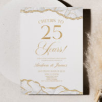 White Gold Agate 25e fête Mariage Anniversaire