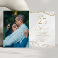 White Gold Agate 25e fête Mariage Anniversaire