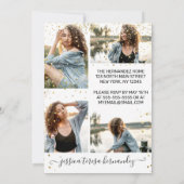 Invitation White Gold Confetti Photo Collage Quinceañera (Dos)