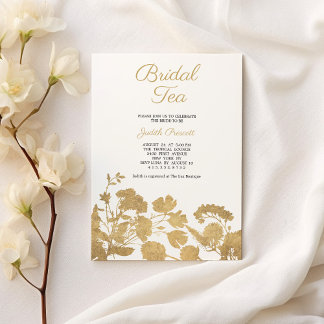 Invitation White gold flower bridal tea party Bridal Shower 