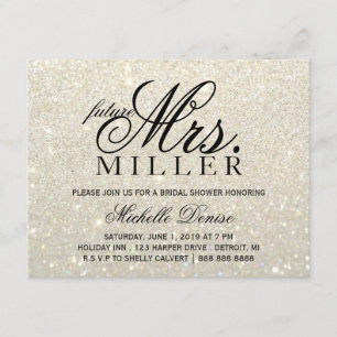 Invitation - White Gold Glit Fab futur Mme Bridal