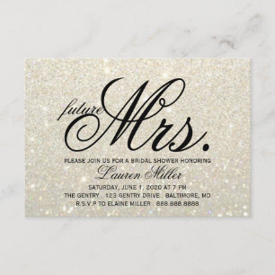 Invitation - White Gold Glit Fab future Mme Bridal