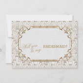 Invitation White Gold Great Gatsby Art Dec Mariage Bridesmaid (Devant)