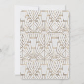 Invitation White Gold Great Gatsby Art Déco 50 Anniversaire (Dos)