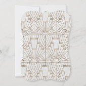 Invitation White Gold Great Gatsby Art Déco Mariage des année (Dos)