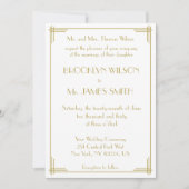 Invitation White Gold Great Gatsby Art Déco Mariage Invite (Devant)