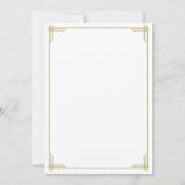 Invitation White Gold Great Gatsby Art Déco Mariage Invite (Dos)