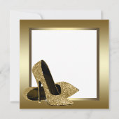 Invitation White Gold High Heel Womans 50e fête d'anniversair (Dos)
