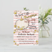 Invitation White Gold Little Citrouille Baby Shower invitatio (Debout devant)