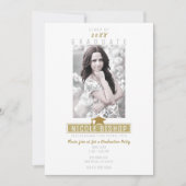 Invitation White Gold Modern Photo Party (Devant)