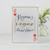 Invitation White Gold Red Queen of Hearts Vegas Fête des mari (Debout devant)