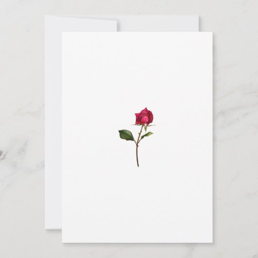 Invitation White & Gold Red Rose Beauté Anniversaire (Dos)