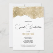 Invitation White gold silver glitter luxury Special Event (Devant)