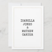 Invitation White gold typewriter font rustic style wedding (Dos)