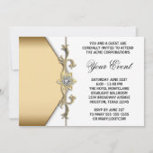 Invitation White Gold White Corporate Party Modèle (Dos)