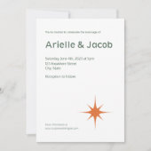 Invitation White, Green, Orange Mid Century Modern Starburst (Devant)